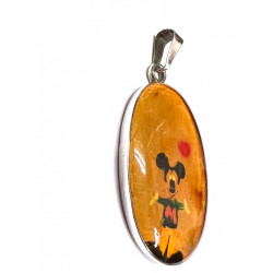 Colgante plata ovalado con imagen Mickey