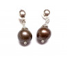 Pendientes de plata con perla color chocolate 1/720