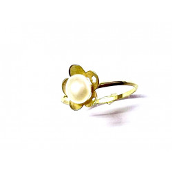 Anillo oro flor con perla blanca  05S-20286