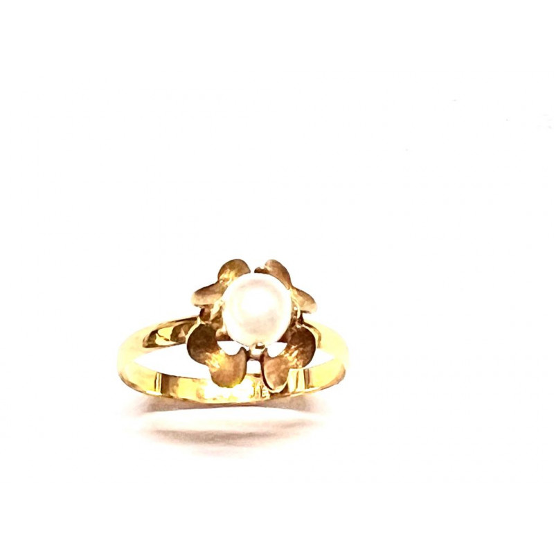 Anillo de oro  con perla blanca  cultivada - OAN/17