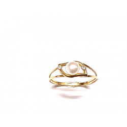 Anillo oro con perla blanca...