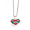 Collar plata con corazón esmaltado