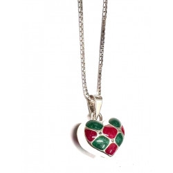 Collar plata con corazón esmaltado