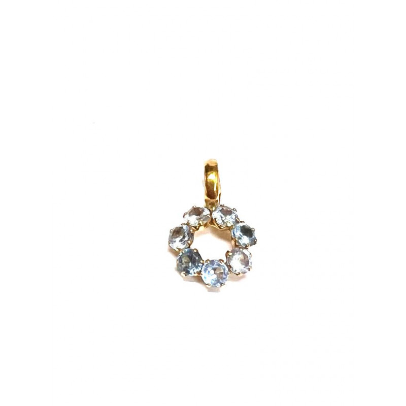 Colgante de oro 18K con piedras naturales en color azul  - 800585-18K