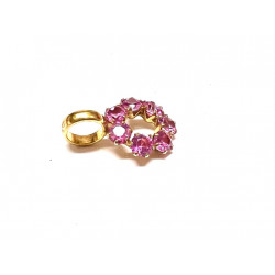 Colgante de oro con piedras rosas  - 800584-18K