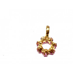Colgante de oro con piedras rosas  - 800584-18K
