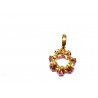 Colgante de oro con piedras rosas  - 800584-18K