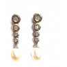 Pendientes largos de plata con circonitas y perla cultivada - A9P1750CP