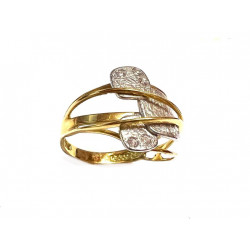 Anillo oro bicolor con circonitas blancas  150492