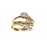 Anillo oro bicolor con circonitas blancas  150492