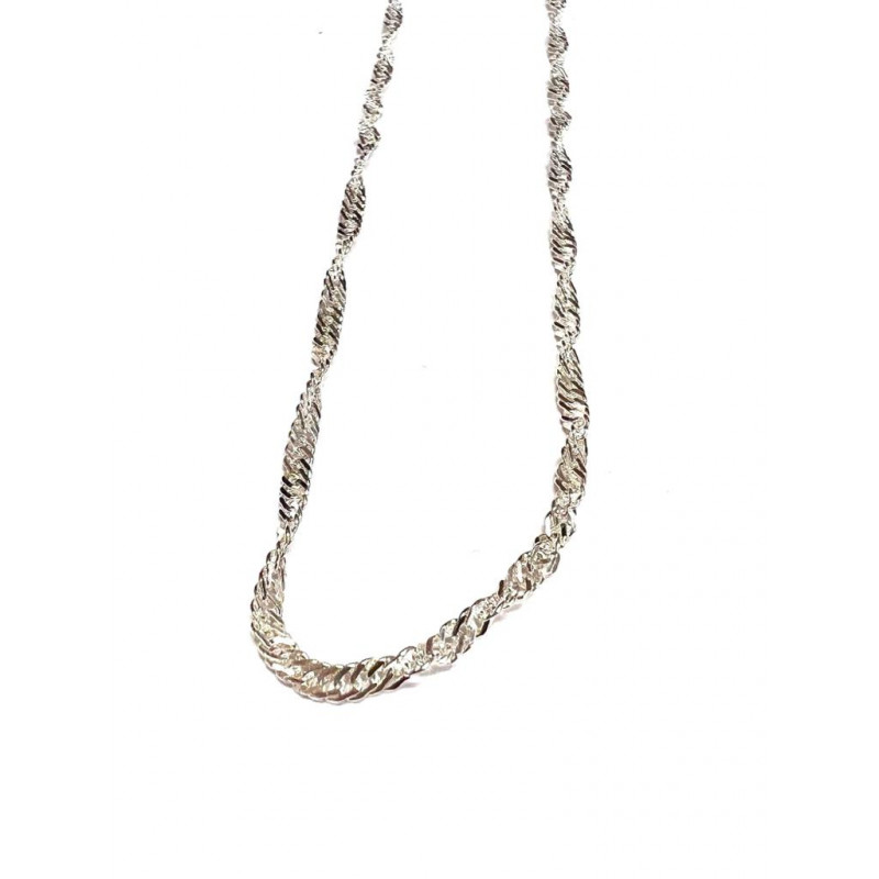 Cadena plata con malla singapur