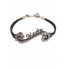 Pulsera de plata y cordón doble Madre