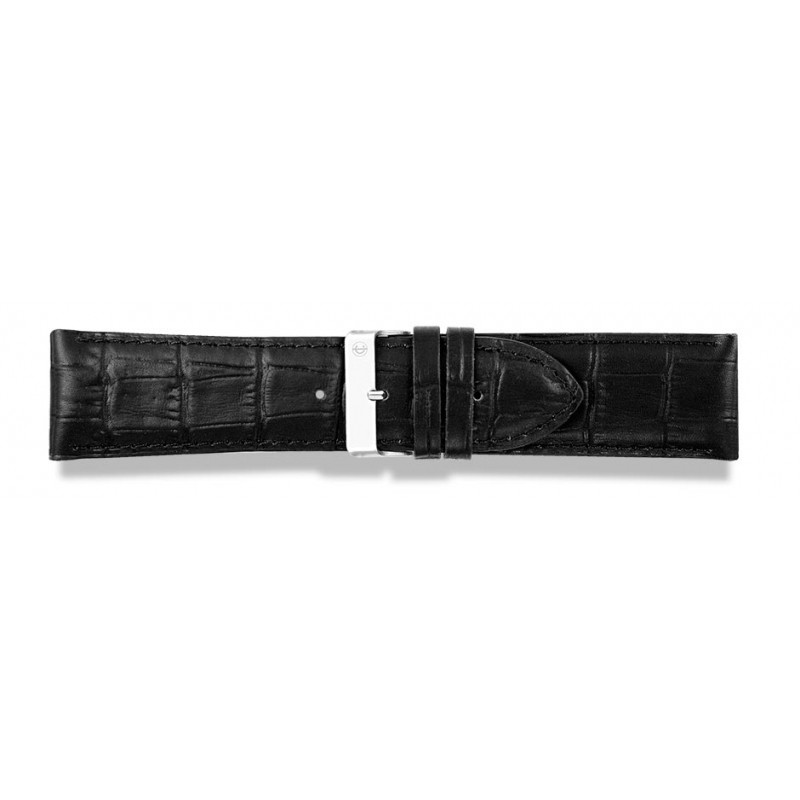 Correa para reloj negra grabado Alligator extra ancha ( 32 mm) 129001