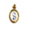 Colgante de oro y porcelana letra