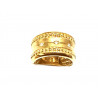 Anillo  oro  combinado mate brillo con tres circonitas
