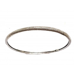 Pulsera aro plata acabado rodio diamantado