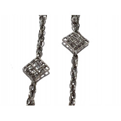 Collar plata largo con cuatro jaspes verdes y filigrana de plata