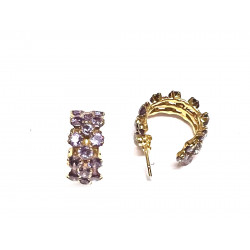 Pendientes de oro y piedras naturales malva 201931