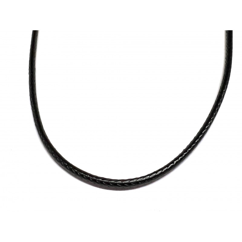 Cordón negro textil con cierre de plata