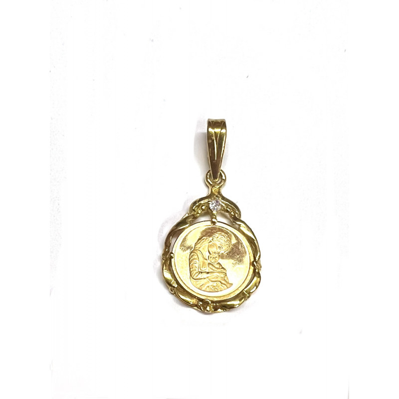 Medalla oro con circonita Madre y bebé