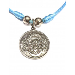 Medalla de plata Virgencita con cordón de seda 6/337