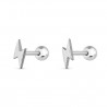 Pendientes o piercing de plata rayo