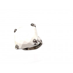 Anillo plata con ágata blanca