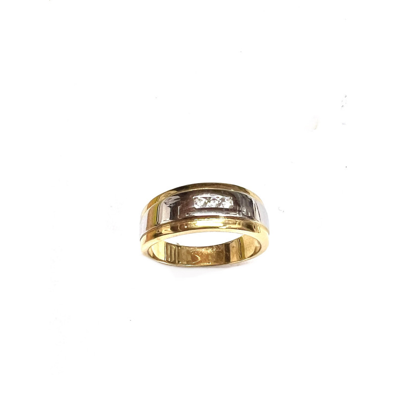 Anillo de oro bicolor con circonitas 50162793/6.1