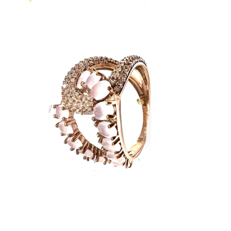 Anillo de plata y circonitas blancas y rosa PANE54960