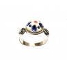 Anillo de plata con cerámica en tonos azul  y rojo - S21