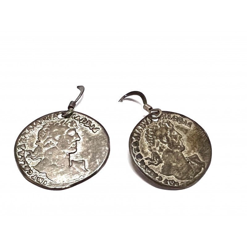 Pendientes plata moneda romana