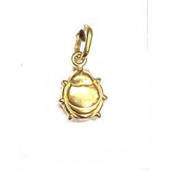 Colgante oro mariquita en acabado mate brillo