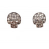 Pendientes de plata con calavera y cierre de presión