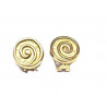 Pendientes oro mate brillo Espiral con cierre omega