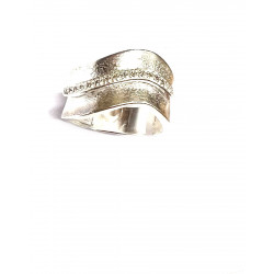 Anillo ancho plata mate seda y pavonado de circonitas - S1505/Z