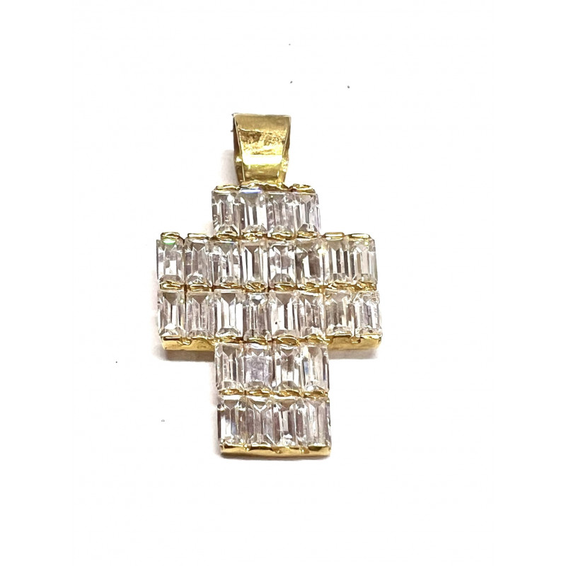 Cruz oro con circonitas