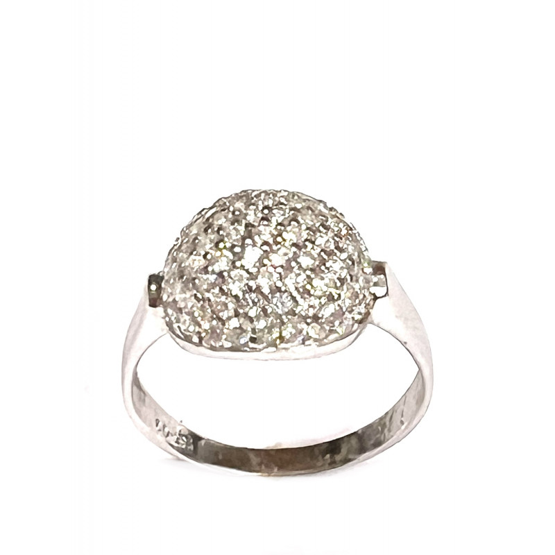 Anillo oro blanco con circonitas