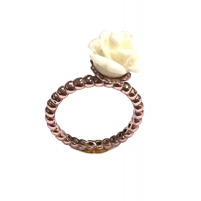 ANILLO PLATA CON FLOR BLANCA  - 5-326C