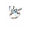 Anillo de oro blanco  con aguamarinas