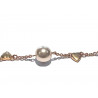 Pulsera bronce con perlas y corazones