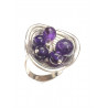 Anillo de plata con piedras amatista - 0201036650