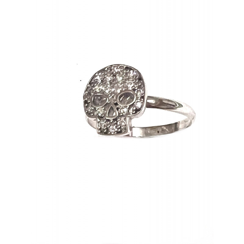 Anillo de plata con calavera de circonitas de la colección Miña Xoia - 5-327R