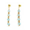 Pendientes oro largos con piedras azules