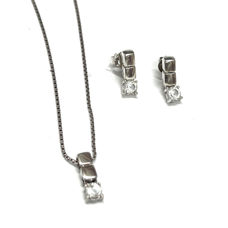 Conjunto pendientes y colgante de Plata y circonitas