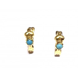 Pendientes oro infantil con piedra azul