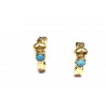 Pendientes oro infantil con piedra azul
