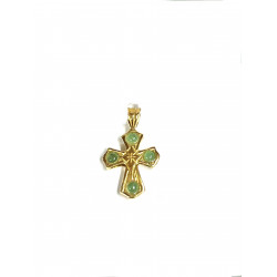 Cruz de oro de con cuatro esmeraldas - 2801
