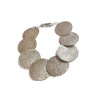 Pulsera plata ancha discos labrados