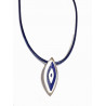 Colgante plata con cordón textil azul