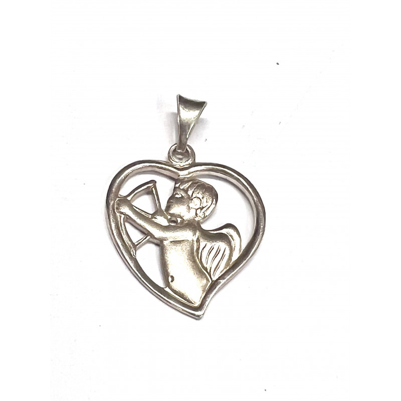 Colgante plata corazón Cupido